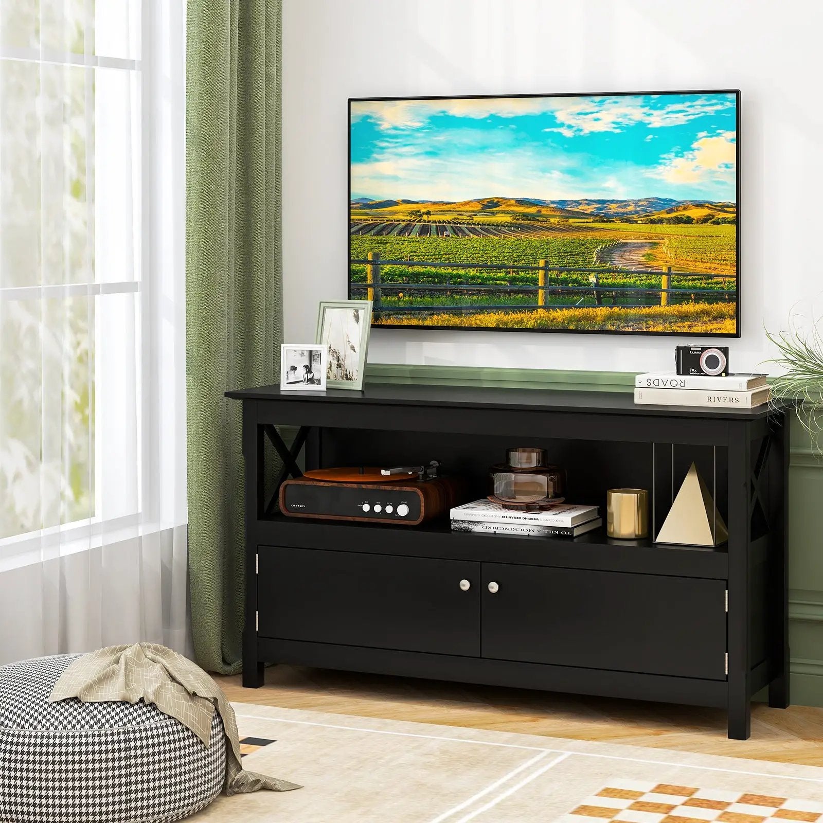 44 Inch Wooden Storage Cabinet TV Stand by DirectDeals