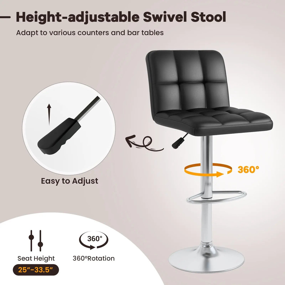 Set of 2 Square Swivel Adjustable by DirectDeals