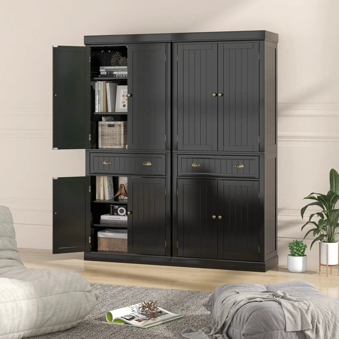 Cupboard Freestanding Kitchen Cabinet w/ Adjustable Shelves by DirectDeals