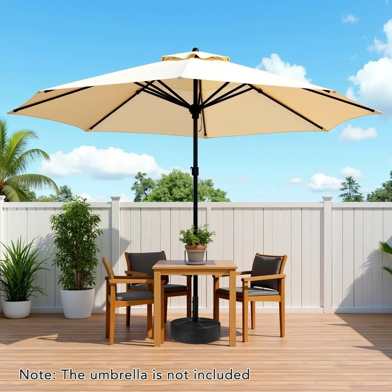 Patio Umbrella Base 88LBS Capacity Water and Sand Fillable Market Table Umbrella Stand-Black by DirectDeals