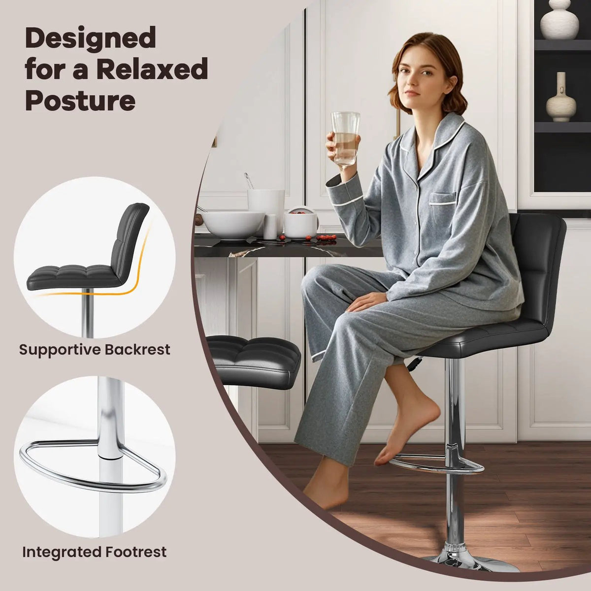 Set of 2 Square Swivel Adjustable by DirectDeals