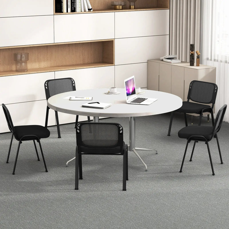 Set of 5 Stackable Conference Chairs with Mesh Back by DirectDeals