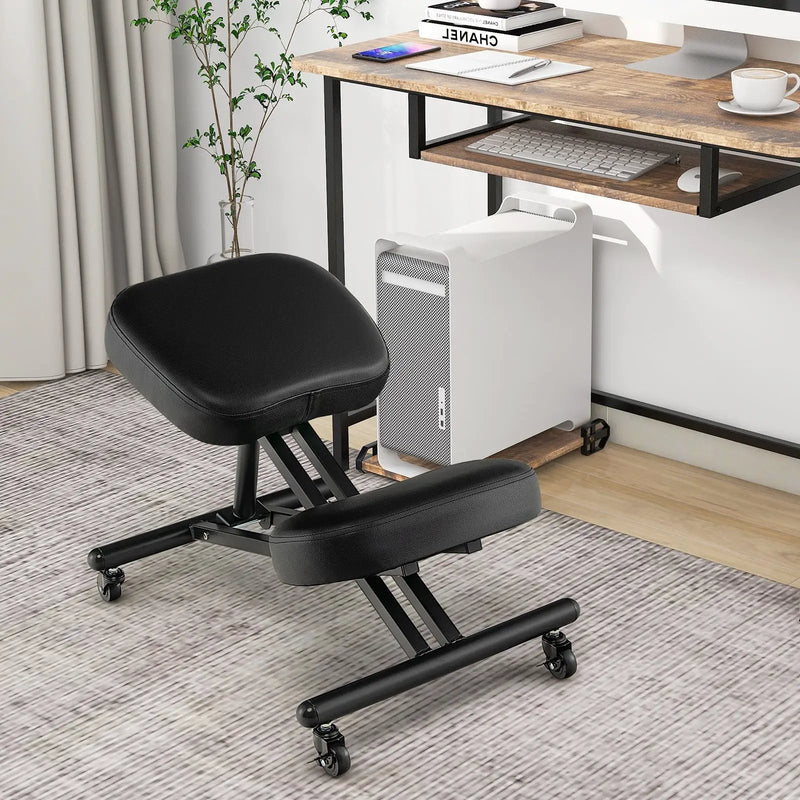 Adjustable Ergonomic Kneeling Chair with Upgraded Gas Spring Rod and Thick Foam Cushions by DirectDeals