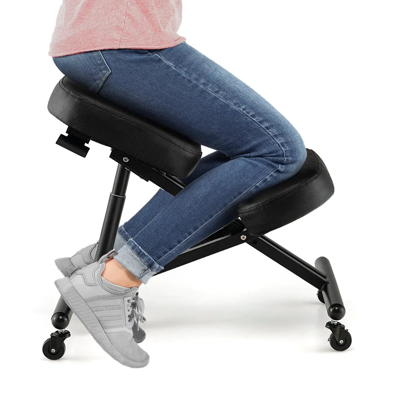 Adjustable Ergonomic Kneeling Chair with Upgraded Gas Spring Rod and Thick Foam Cushions by DirectDeals