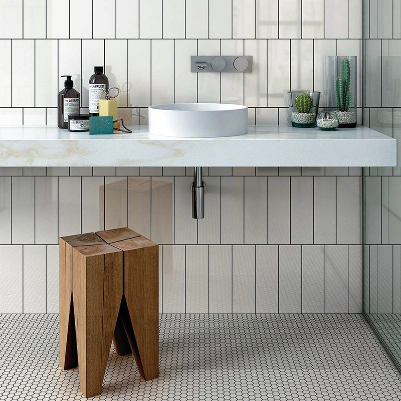 Blanc Glossy Subway Ceramic Tiles 4x12 Ceramic Glossy 4x12 Tiles — 3