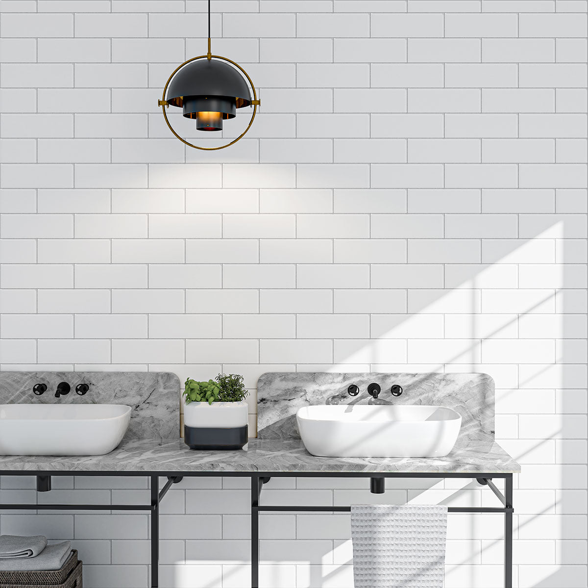Blanc Matte Subway Ceramic Tiles 4x12 Ceramic Matte 4x12 Tiles — 2
