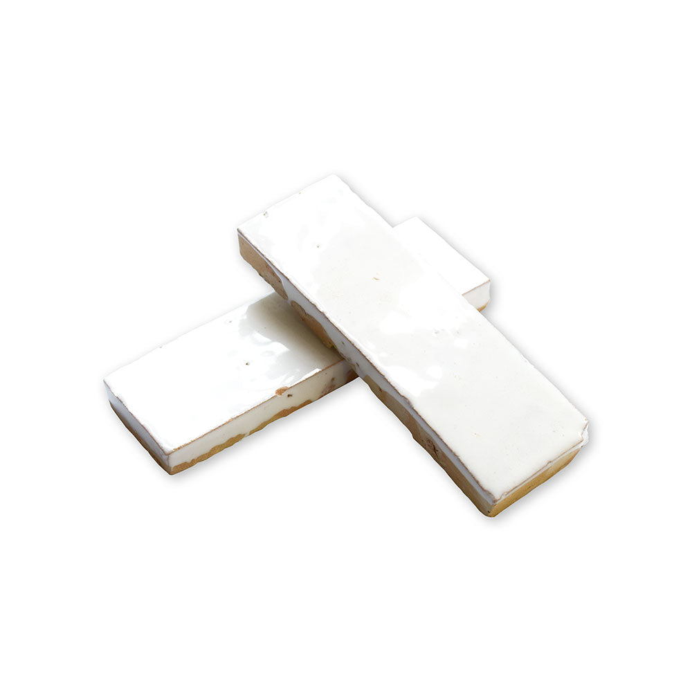 Blanc Niege Glossy Subway Zellige Tiles 2x6 Zellige Glossy 2x6 Tiles — 2