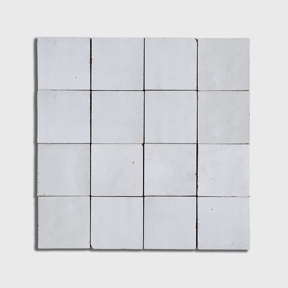 Blanc Niege Glossy Zellige Mosaics 12x12 Zellige Glossy 12x12 Mosaics