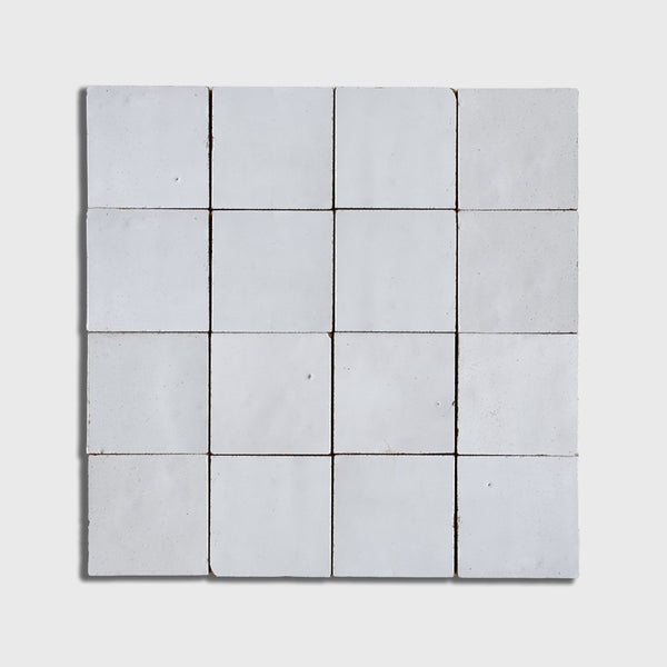 Blanc Niege Glossy Zellige Mosaics 12x12