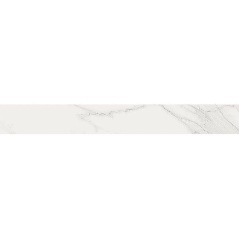 Blanco Honed Battiscopa Marble Look Porcelain Moldings 3x24 Porcelain Honed 3x24 Moldings