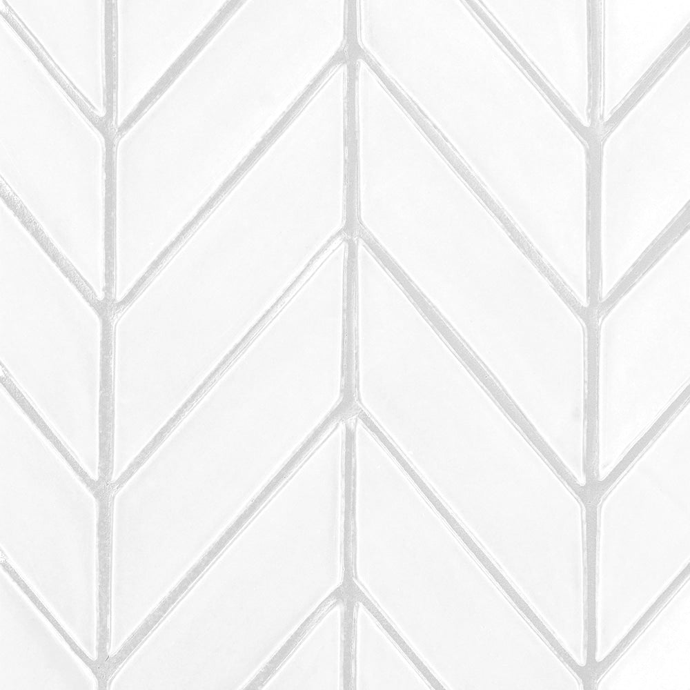 Blanco Real Glossy Chevron Ceramic Tiles 2x6 Ceramic Glossy 2x6 Tiles — 2