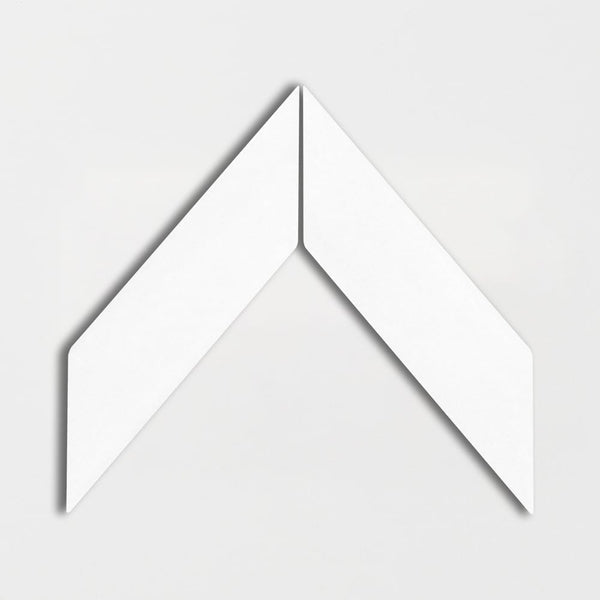 Blanco Real Glossy Chevron Ceramic Tiles 2x6