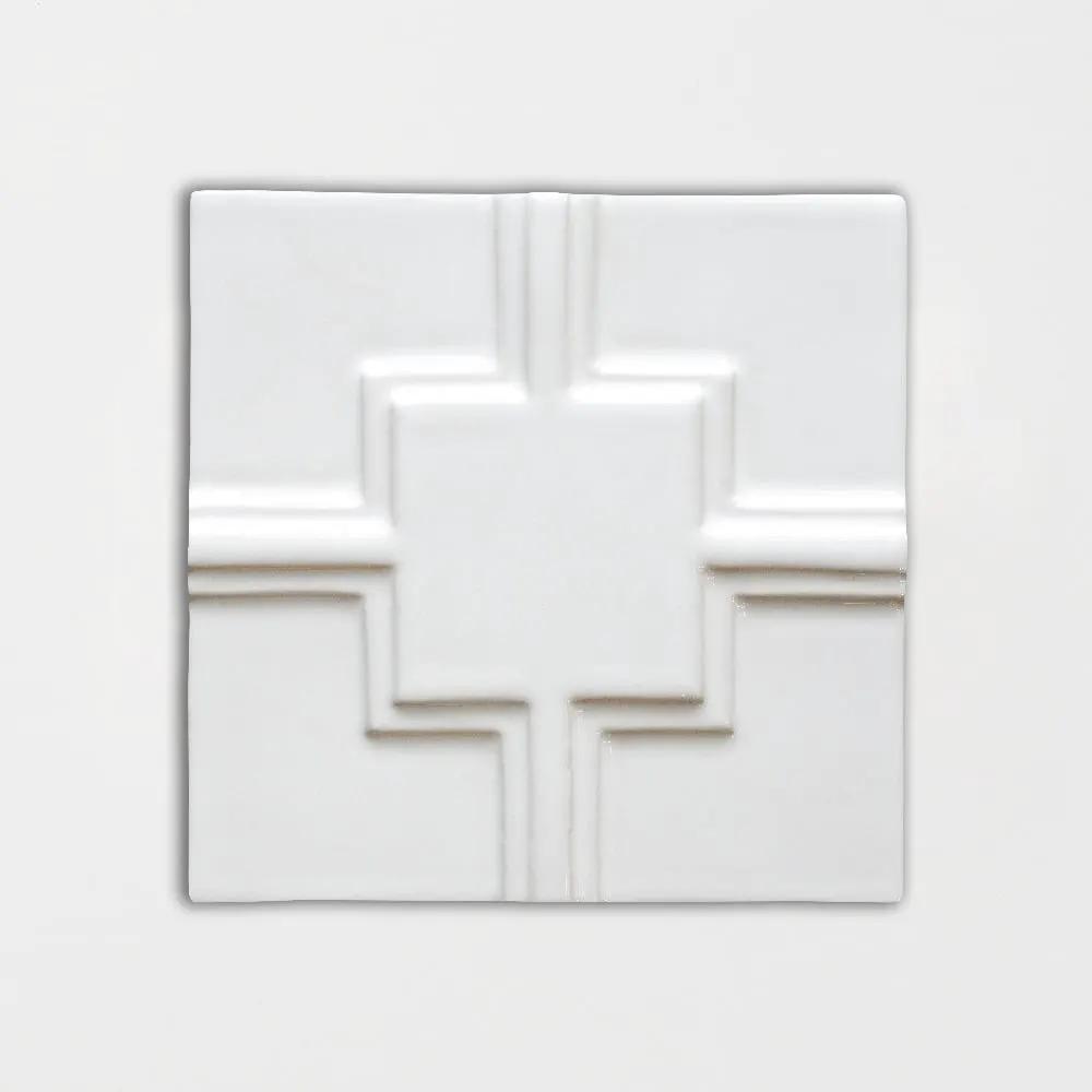Blanco Real Glossy Link Ceramic Wall Decos 6x6 by Stonetiledepot