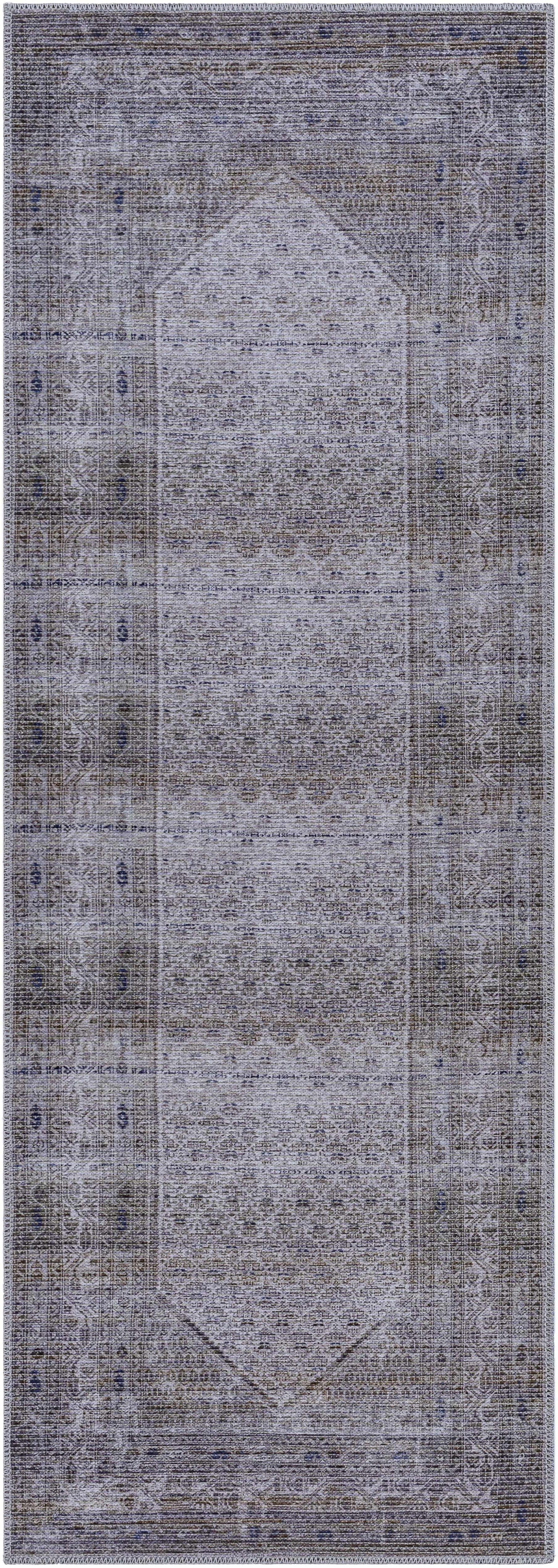 Brown Ballinasloe Vintage Washable Area Rug - Clearance by Boutique Rugs