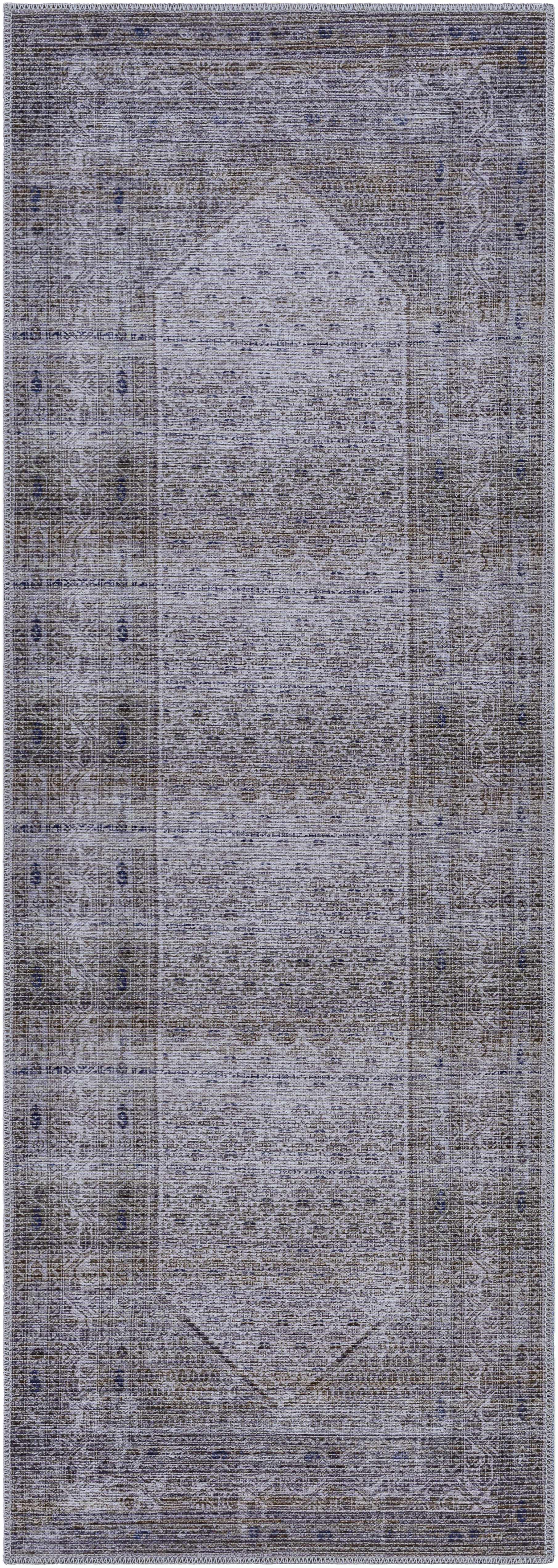 Brown Ballinasloe Vintage Washable Area Rug - Clearance by Boutique Rugs