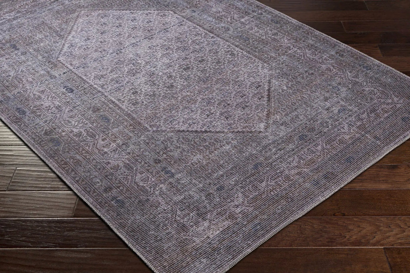 Brown Ballinasloe Vintage Washable Area Rug - Clearance by Boutique Rugs