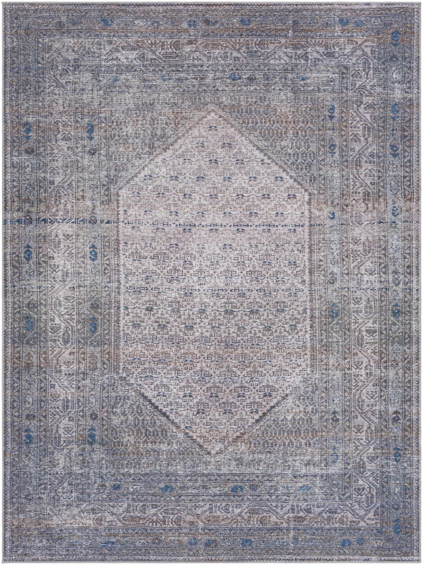 Brown Ballinasloe Vintage Washable Area Rug - Clearance by Boutique Rugs