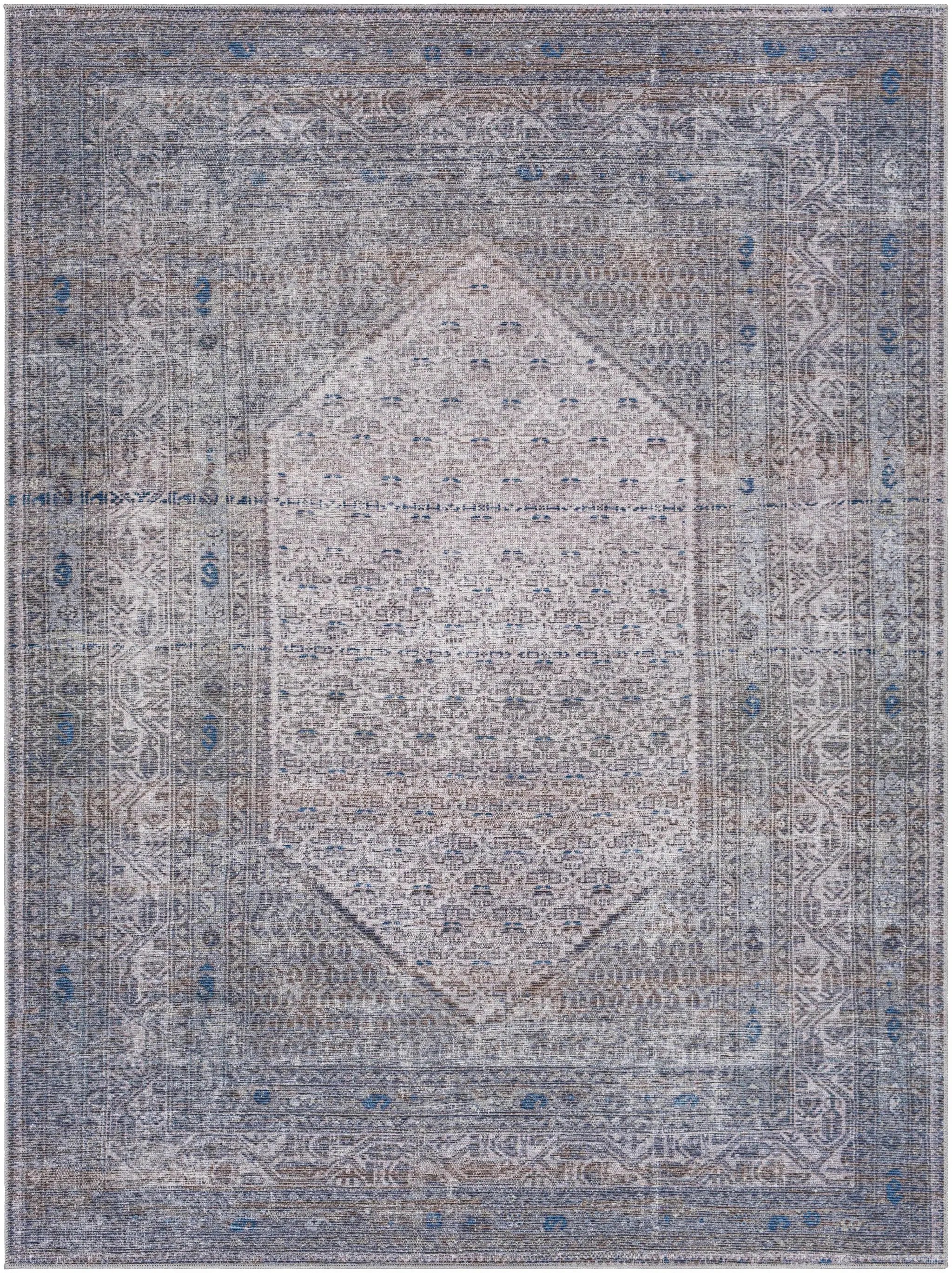 Brown Ballinasloe Vintage Washable Area Rug - Clearance by Boutique Rugs