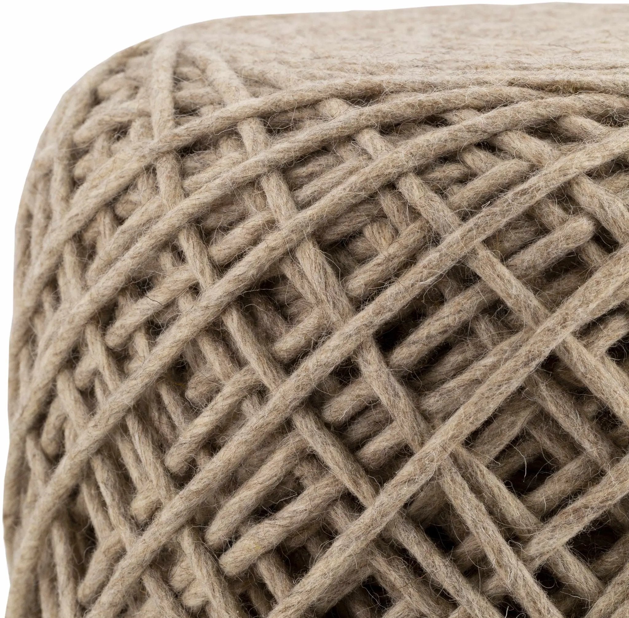 Bellingen Gray Handwoven Textured Pouf by Boutique Rugs
