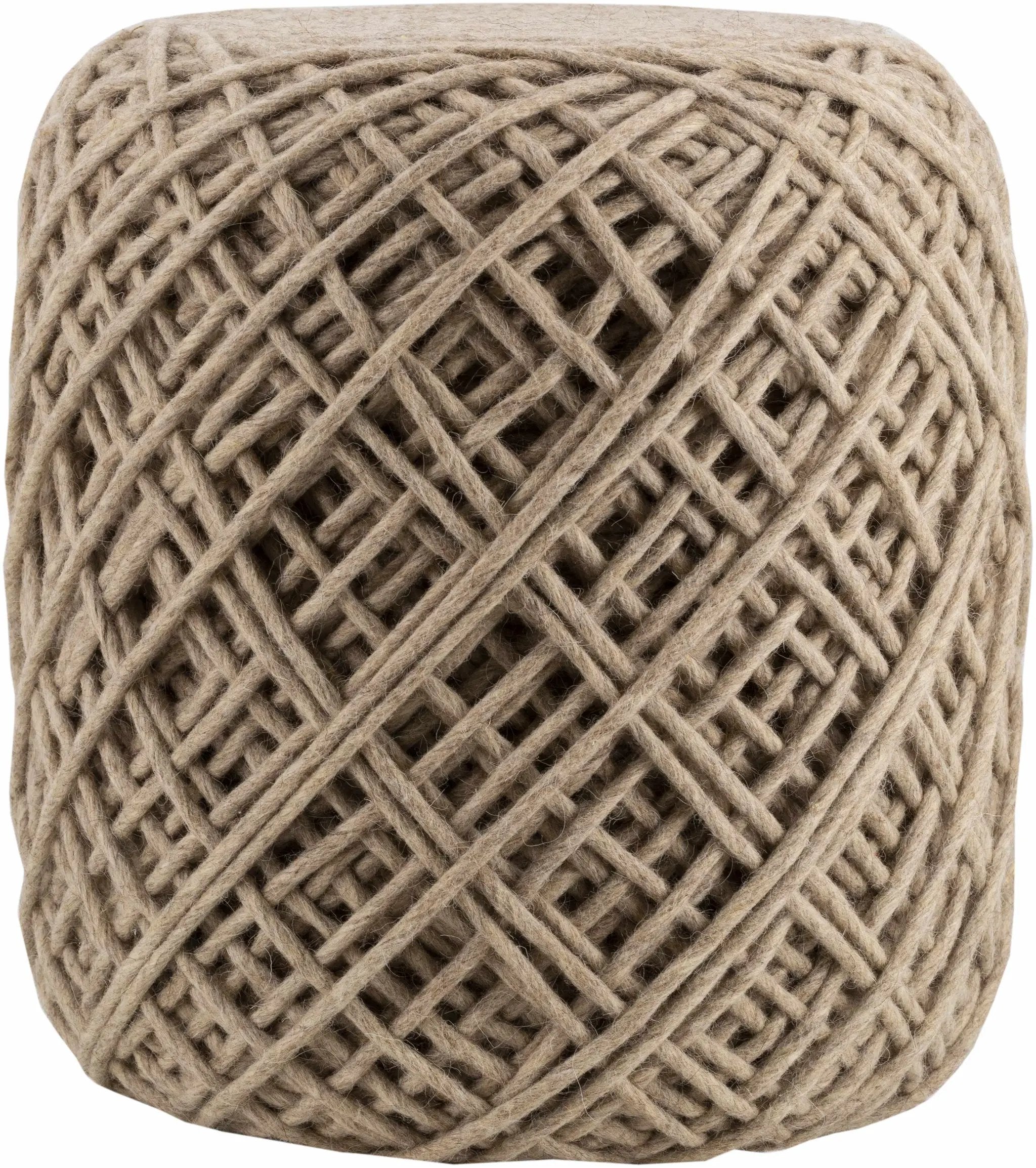 Bellingen Gray Handwoven Textured Pouf by Boutique Rugs