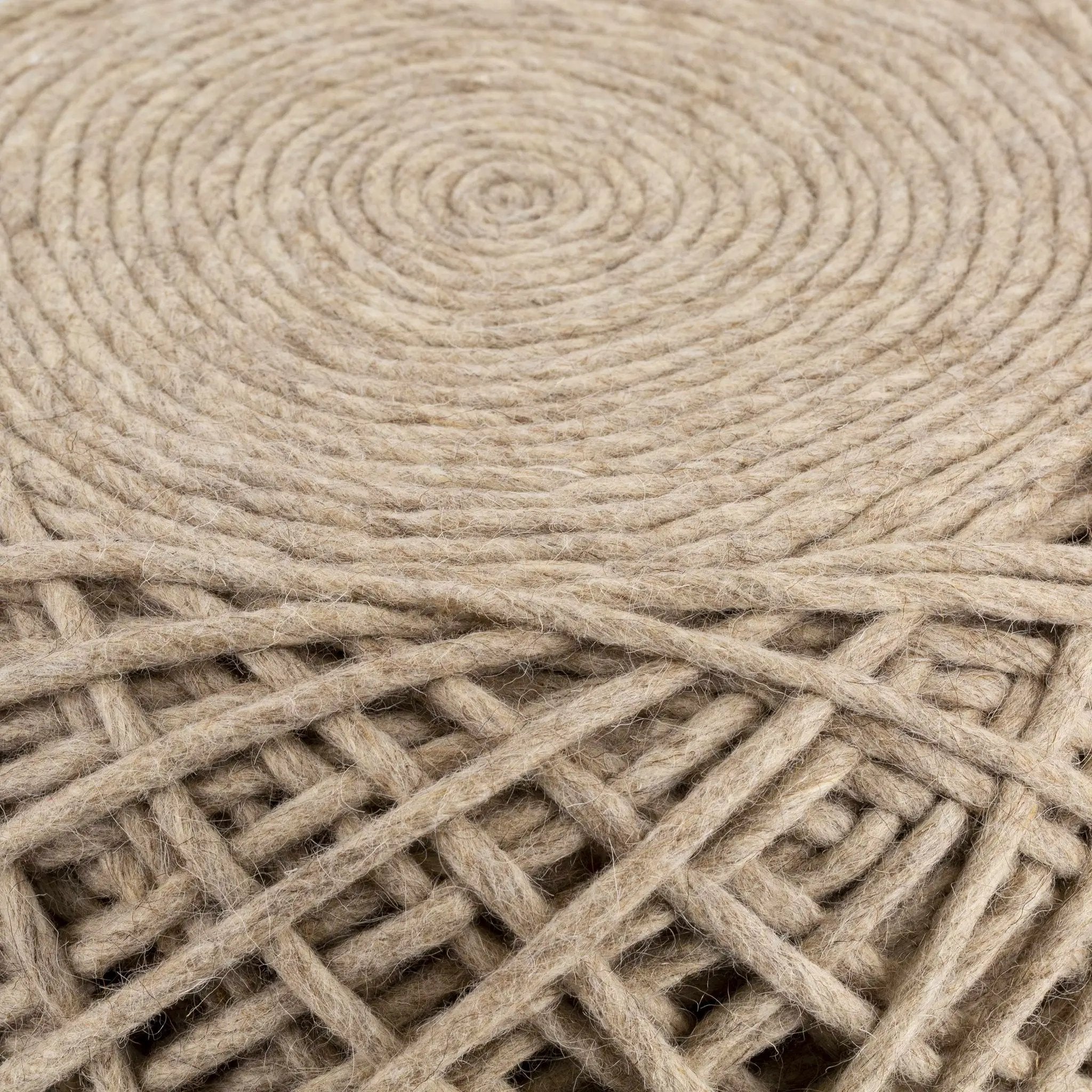 Bellingen Gray Handwoven Textured Pouf by Boutique Rugs