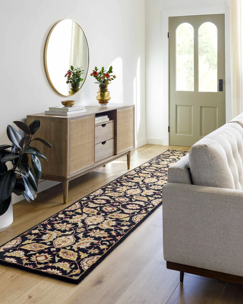 Blomkest Black&Yellow Traditional Wool Carpet by Boutique Rugs