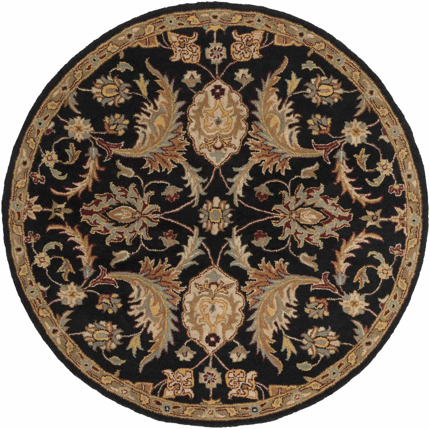 Blomkest Black&Yellow Traditional Wool Carpet by Boutique Rugs