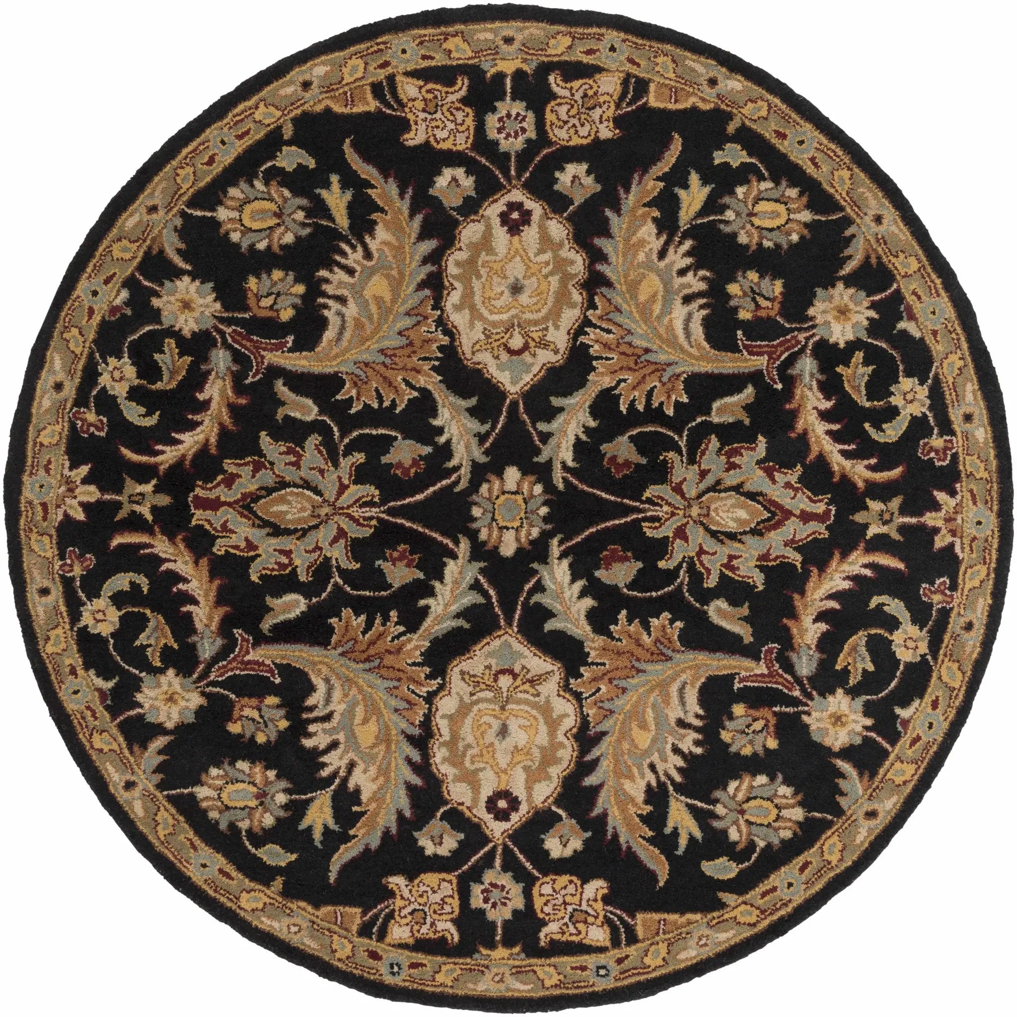 Blomkest Black&Yellow Traditional Wool Carpet by Boutique Rugs