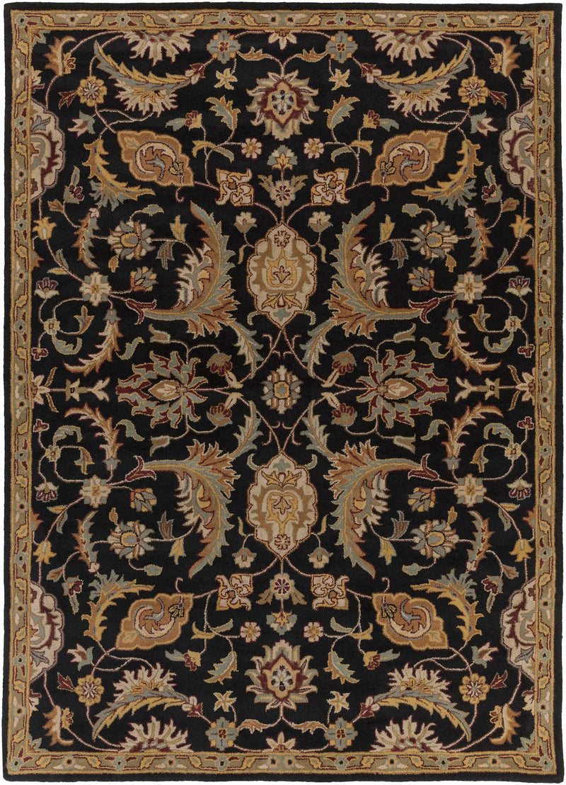 Blomkest Black&Yellow Traditional Wool Carpet by Boutique Rugs