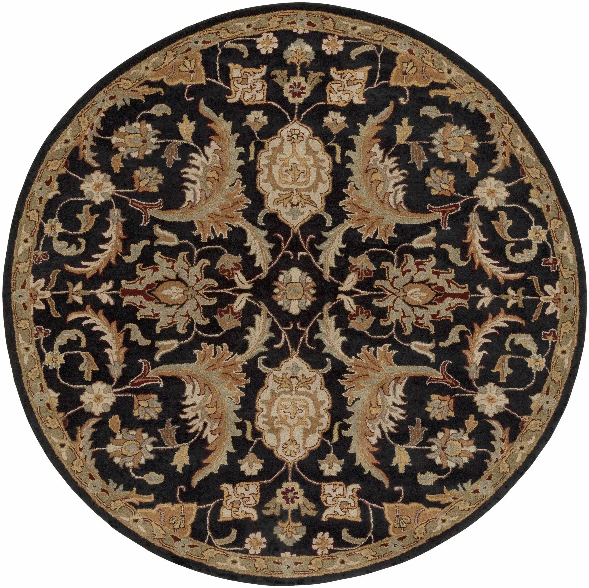 Blomkest Black&Yellow Traditional Wool Carpet by Boutique Rugs