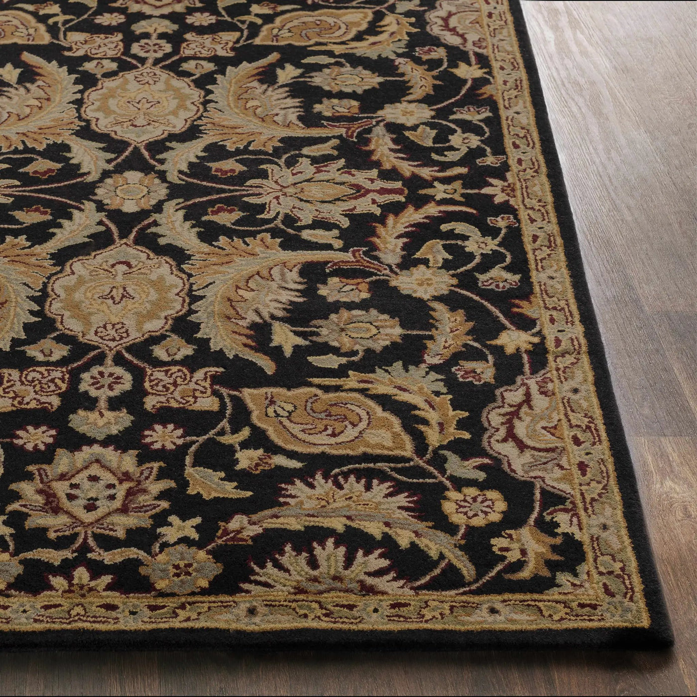 Blomkest Black&Yellow Traditional Wool Carpet by Boutique Rugs