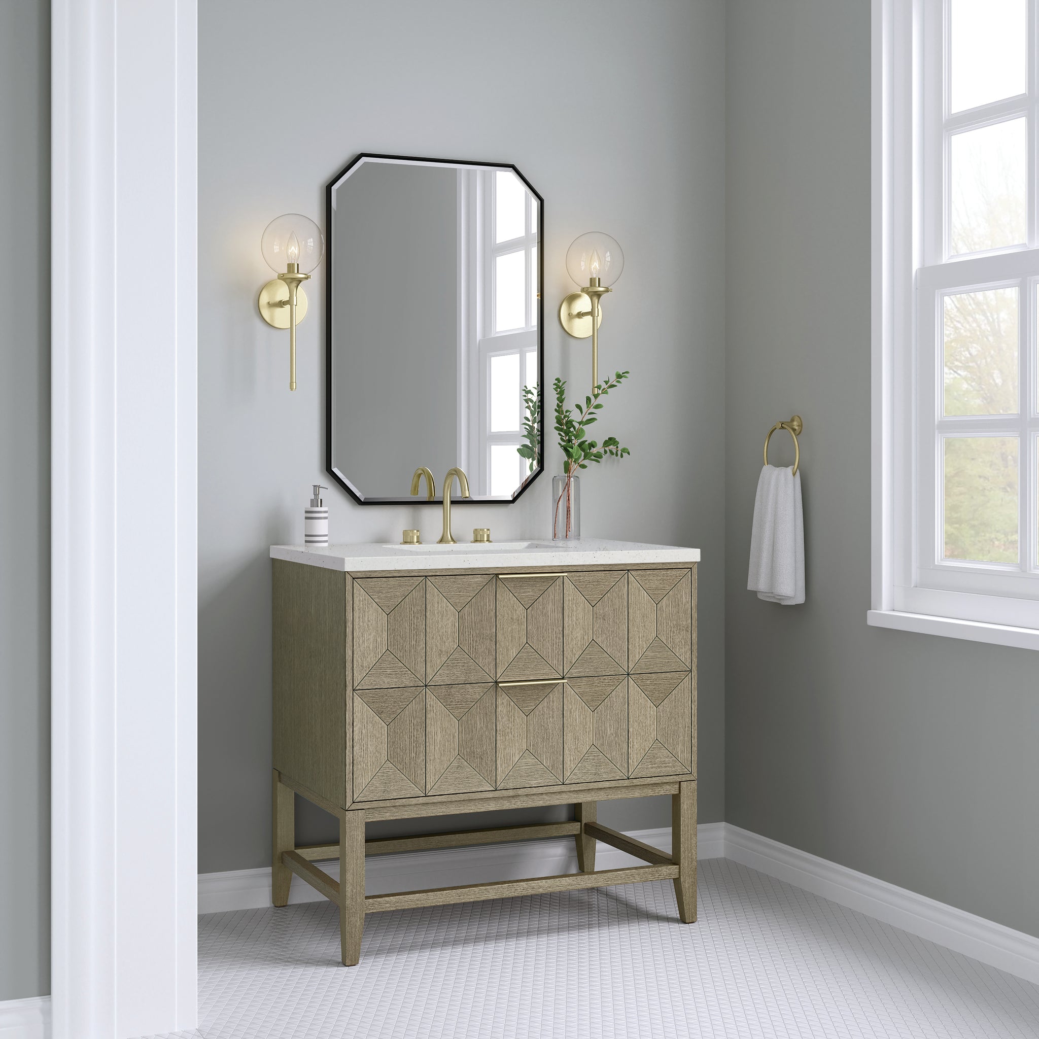 James Martin Emmeline 36" Single Bathroom Vanity, Pebble Oak, view 19