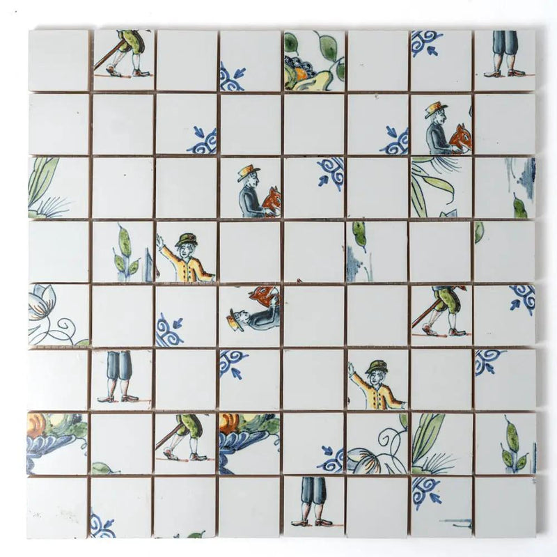 Blue Glazed Double Dutch Ceramic Mosaics 12x12