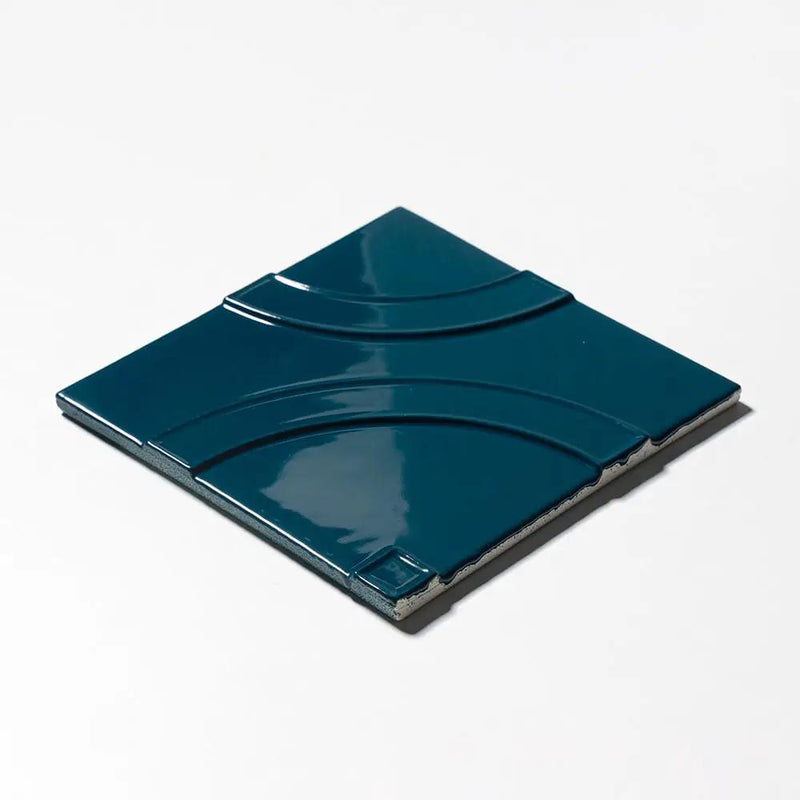 Blue Glossy Ceramic Accent Tiles 8x8 room scene 2