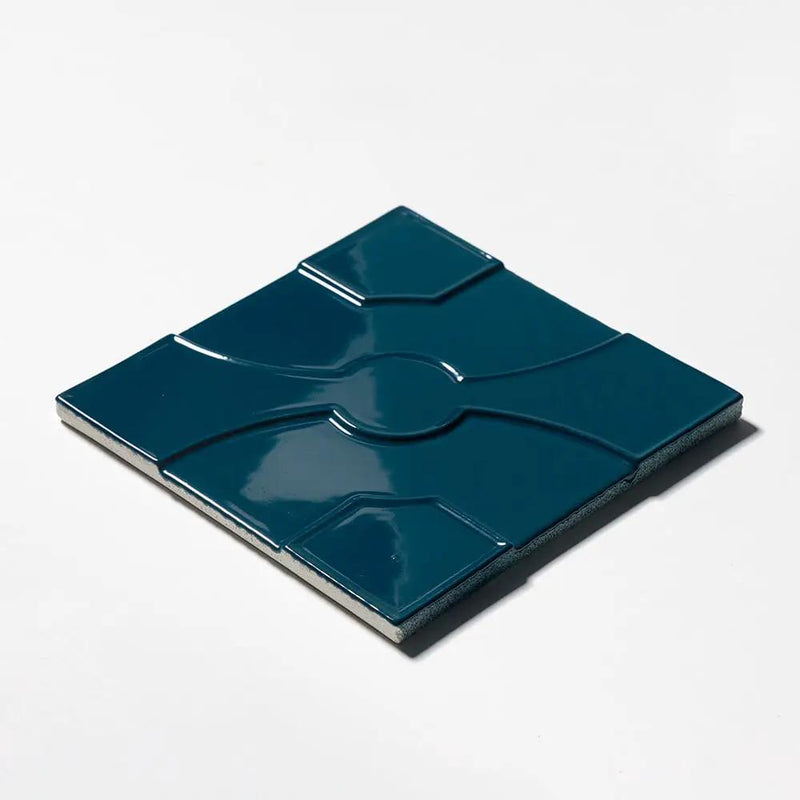 Blue Glossy Ceramic Accent Tiles 8x8 room scene 3