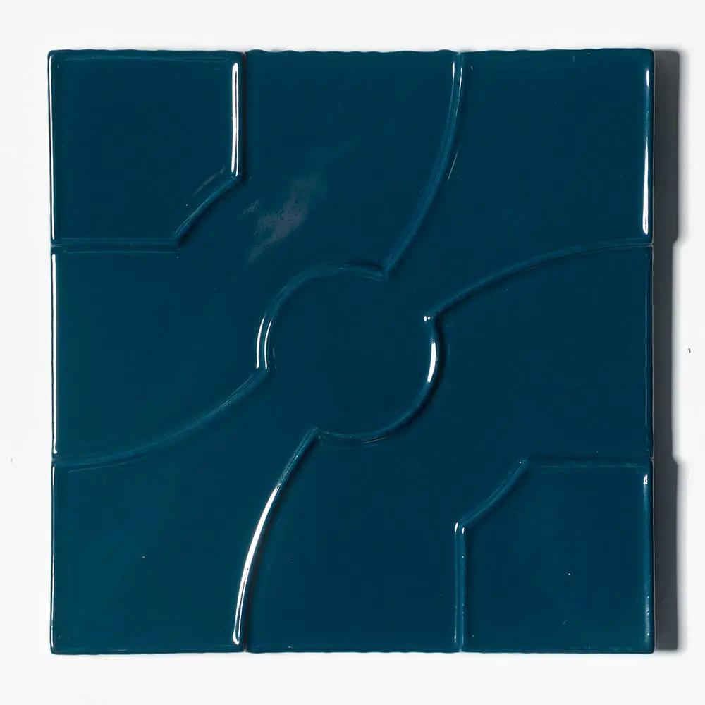 Blue Glossy Ceramic Accent Tiles 8x8