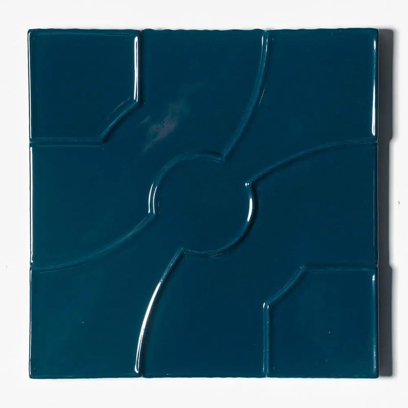 Blue Glossy Ceramic Accent Tiles 8x8