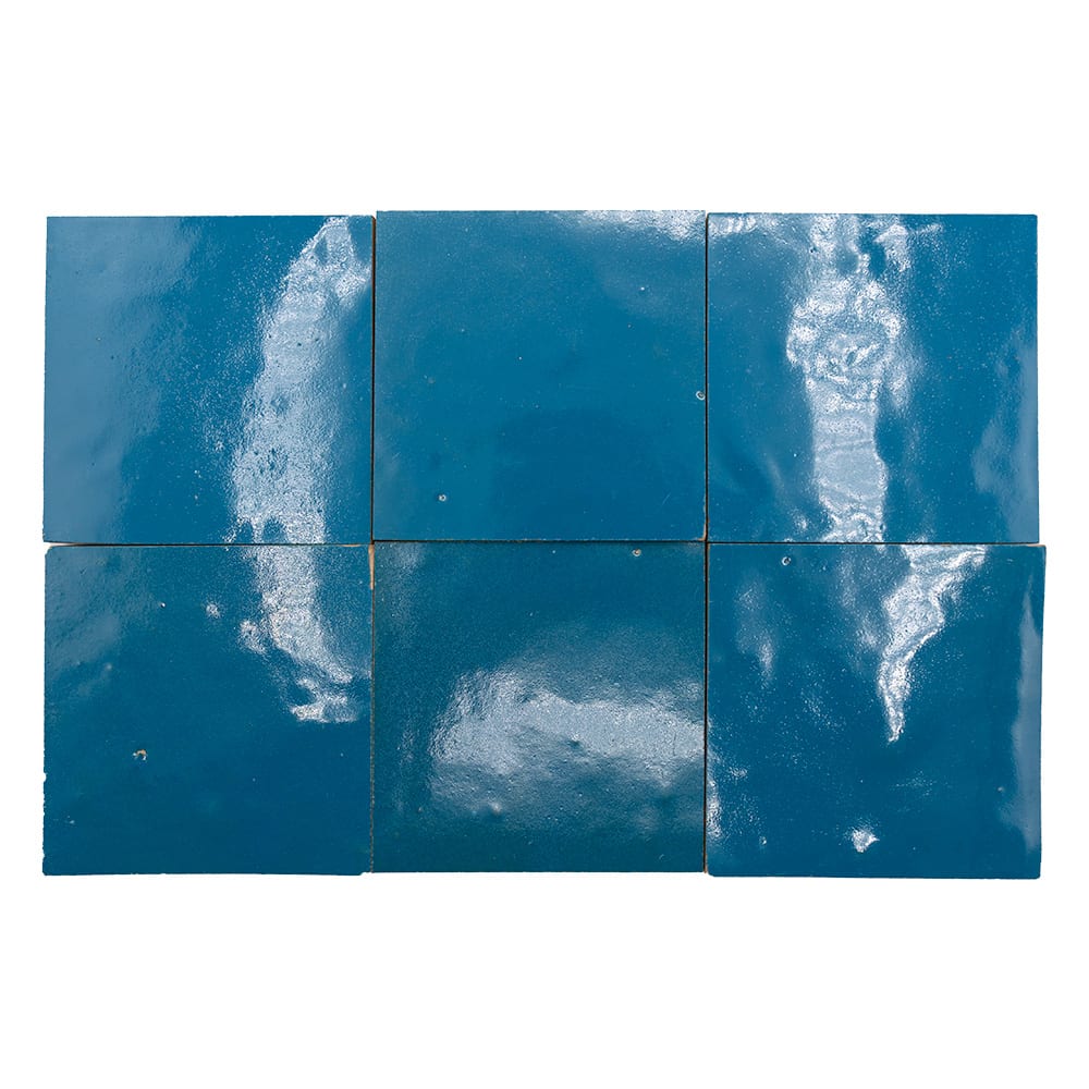 Blue Glossy Zellige Tiles 4x4 Zellige Glossy 4x4 Tiles — 4