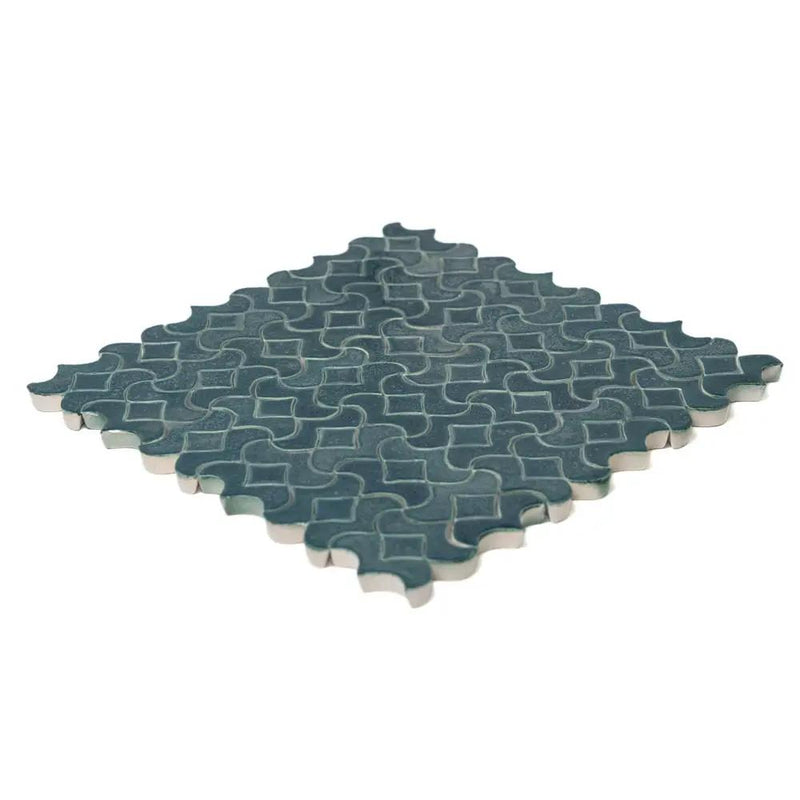 Blue Leather Alba Ceramic Accent Tiles 10 1/2x10 1/2 closeup 2