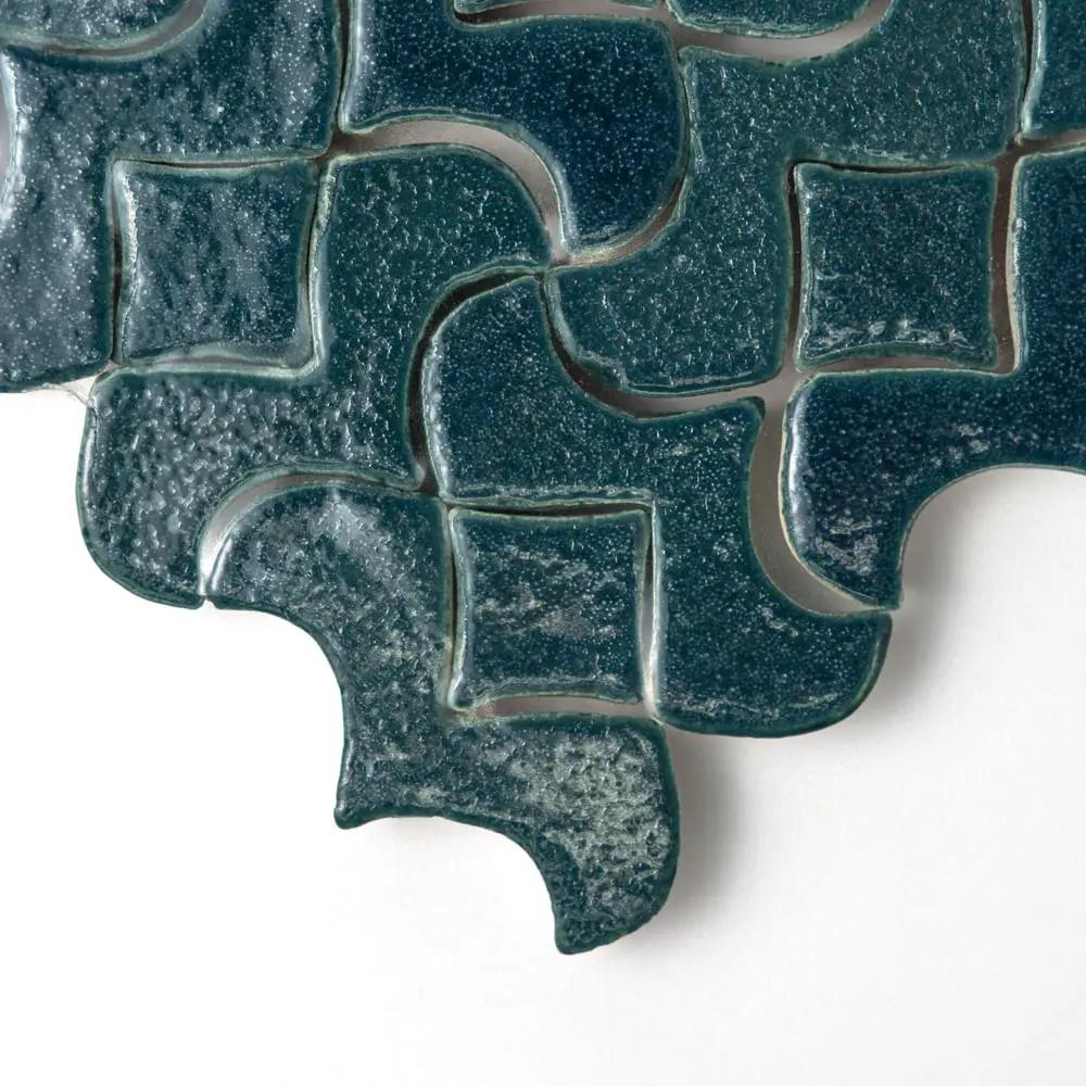 Blue Leather Alba Ceramic Accent Tiles 10 1/2x10 1/2 closeup 3