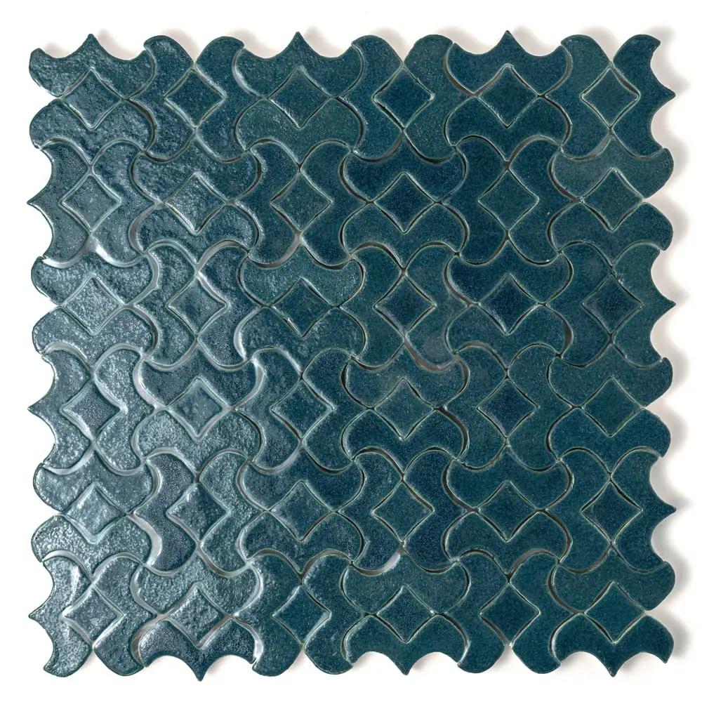 Blue Leather Alba Ceramic Accent Tiles 10 1/2x10 1/2