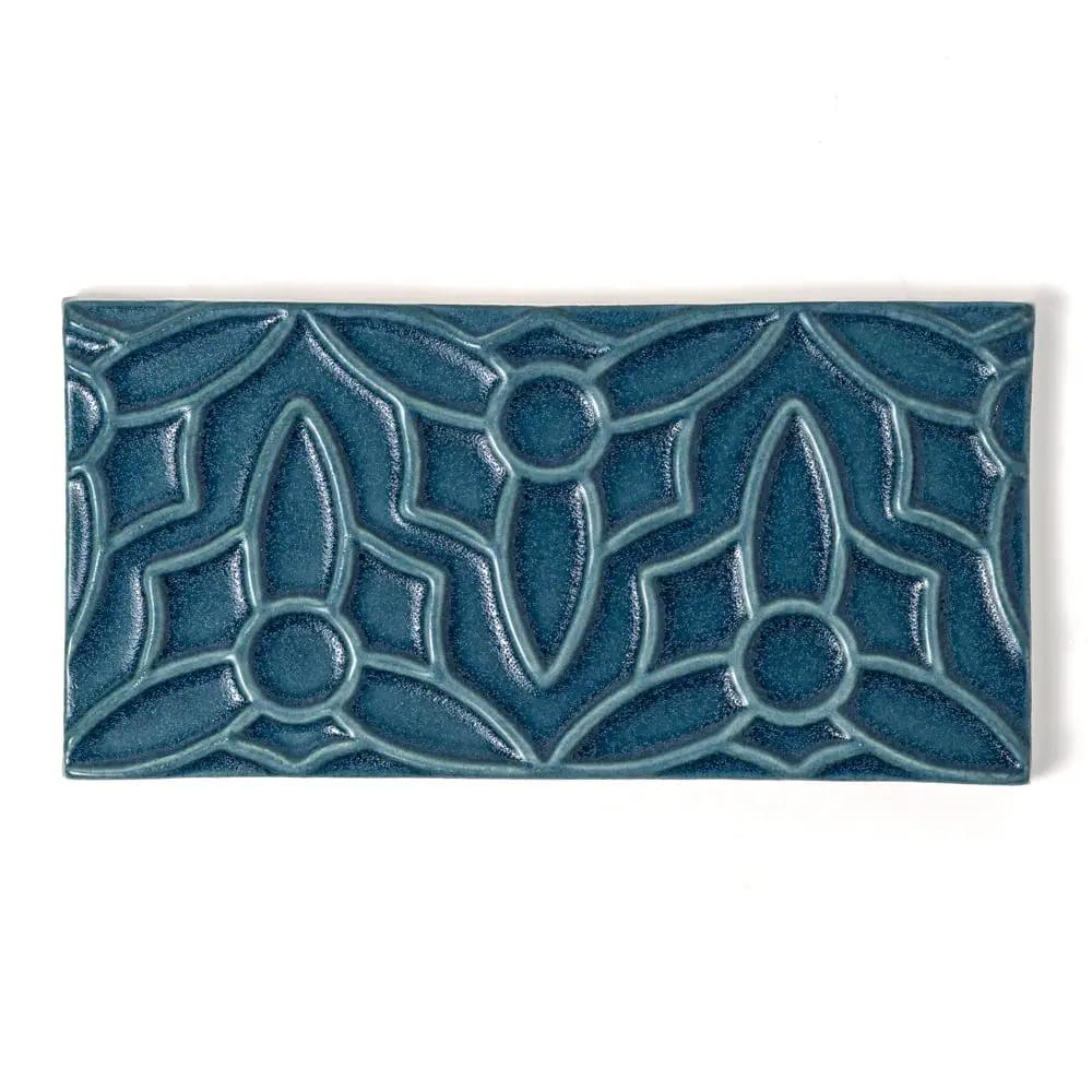 Blue Leather Barcelona Ceramic Accent Tiles 4x8