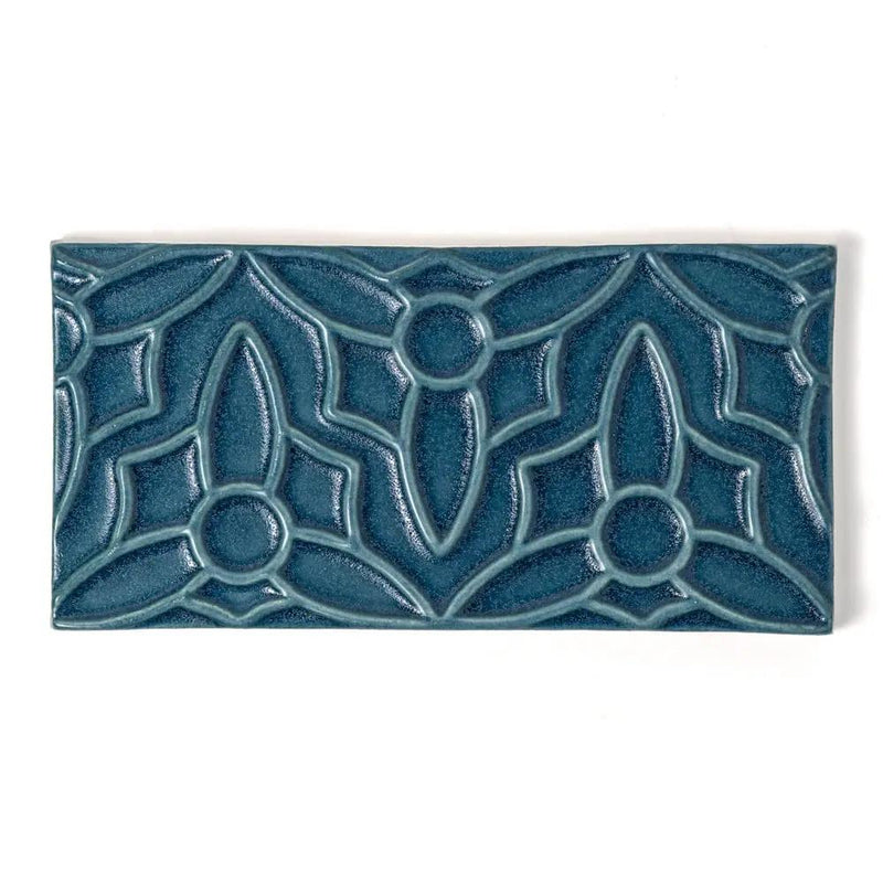 Blue Leather Barcelona Ceramic Accent Tiles 4x8