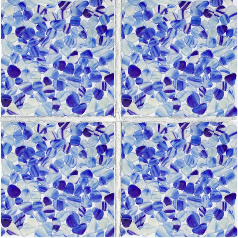 Blue Matte Beach Glass Mosaics 12x12 Glass Matte 12x12 Mosaics
