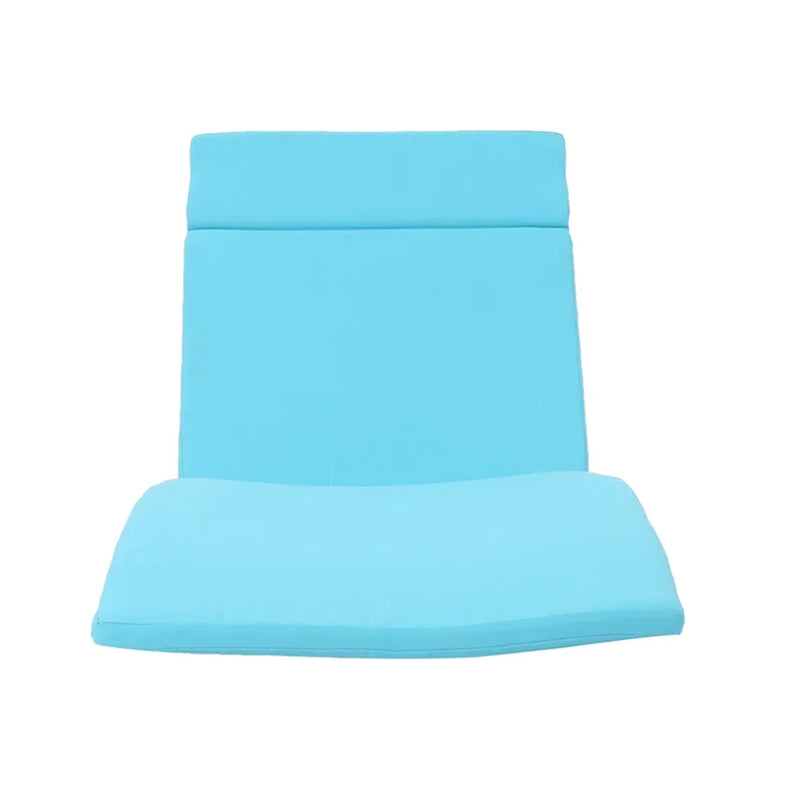 Blue Outdoor Chaise Lounge Cushion 2-Pack with Water-Resistant Fabric, photo 6 of 9