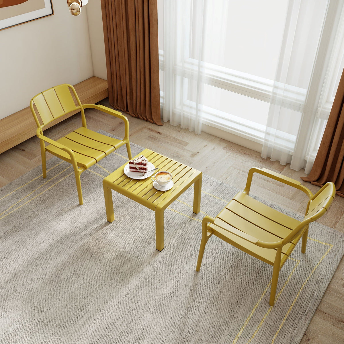 3 Piece Indoor/Outdoor Leisure Table And Chair Set, photo 3 of 8