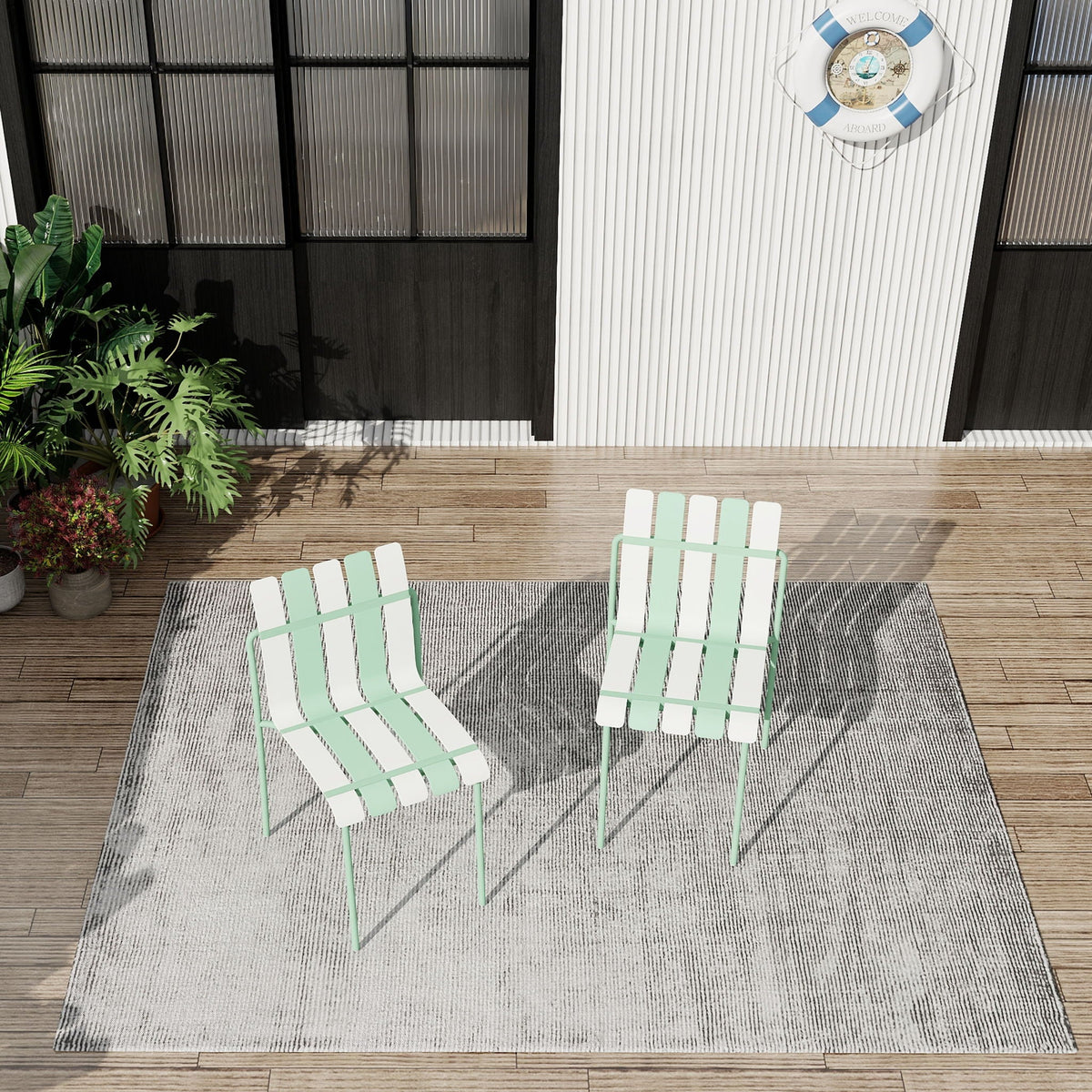 4 Piece Set of Modern Color Block Designed Single Chairs, photo 3 of 8