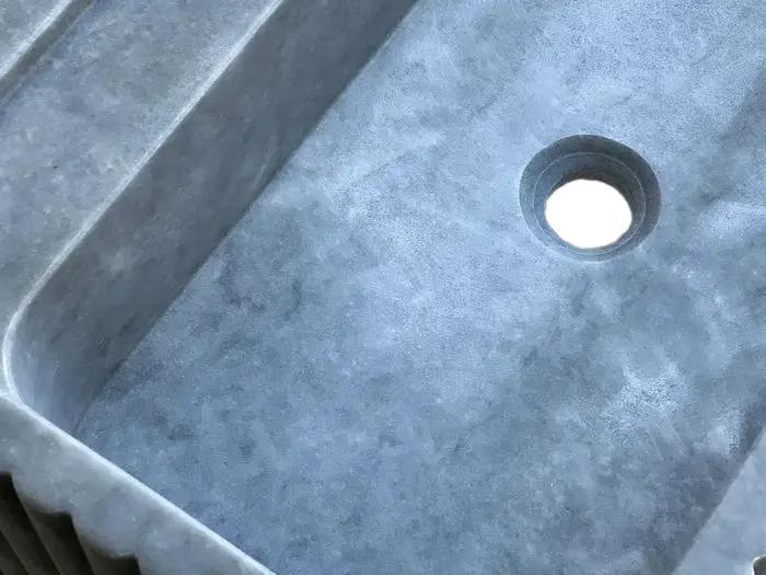 Bluestone Marble Wall-Mounted Bathroom Sink - Fluted 16x24x12 by GobekDesign
