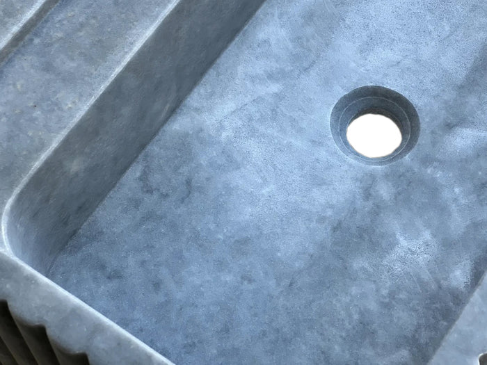 Bluestone Marble Rectangular Wall-mount Bathroom Sink Fluted (W)16" (L)24" (H)12" by GobekDesign
