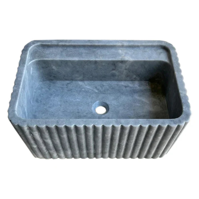Bluestone Marble Rectangular Wall-mount Bathroom Sink Fluted (W)16" (L)24" (H)12" by GobekDesign
